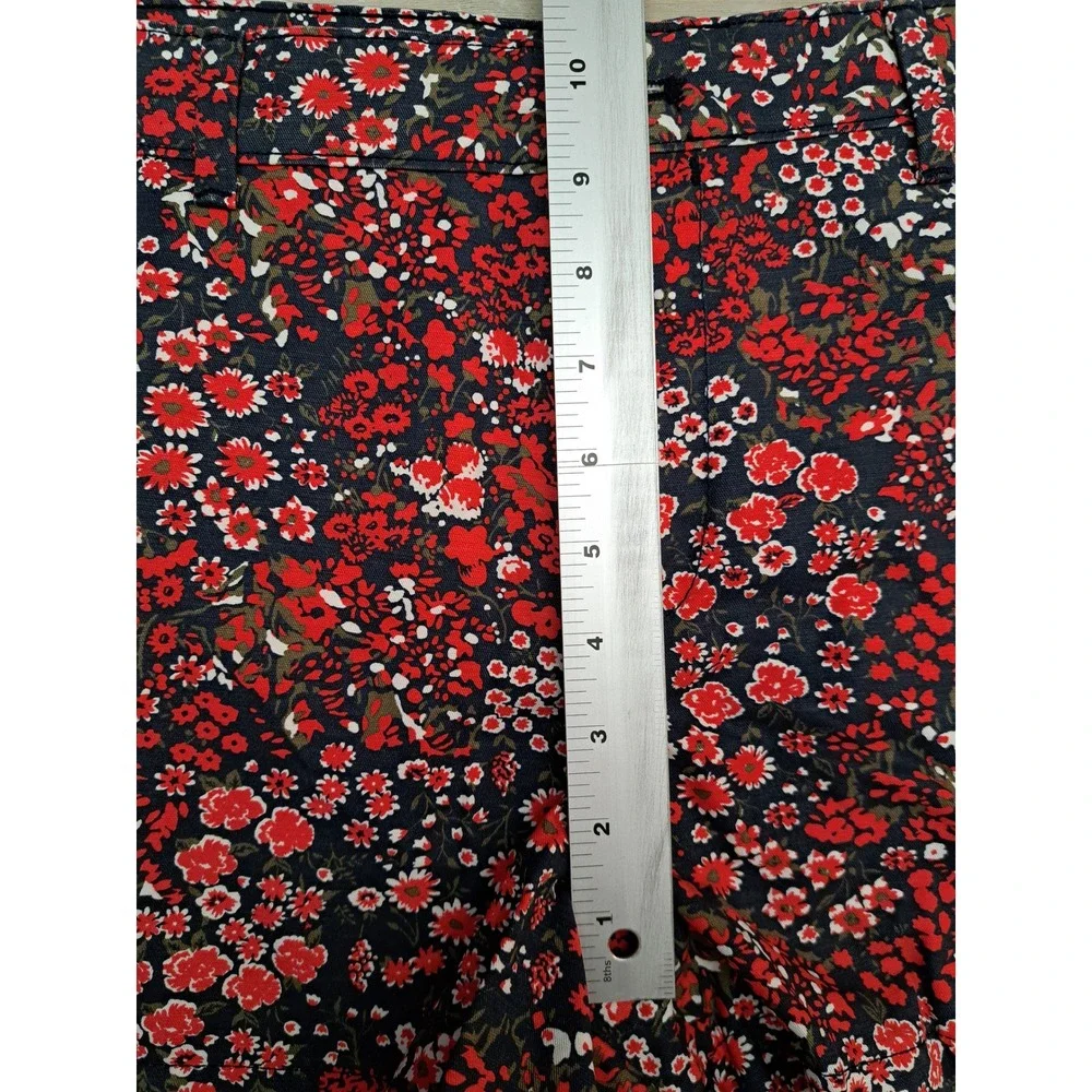 Gap Y2K Summer Short Red Mini Floral Print Cotton Shorts Womens 16R